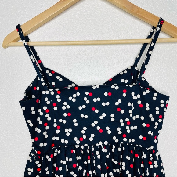 Gap Navy Blue Dress with red and white polka dots Size 0 Adjustable straps USA - Picture 6 of 8